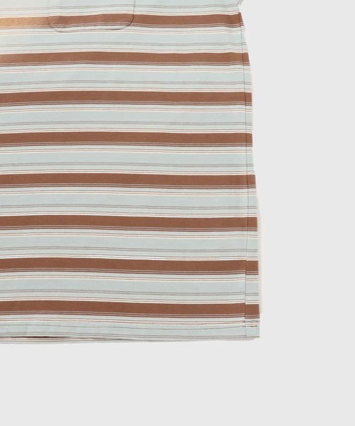 ADAM ET ROPE'（アダムエロペ）の「フェード加工 ハーフスリーブ ボーダー Tシャツ（Tシャツ/カットソー・メンズ・サックスブルー/ブラック系その他3・M/L）」の6枚目の写真