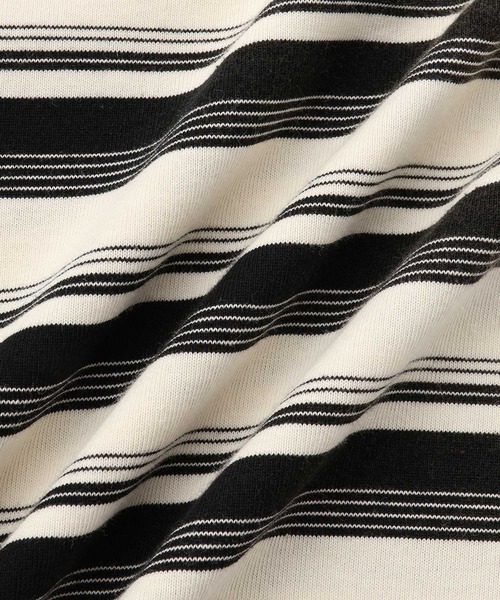 ADAM ET ROPE'（アダムエロペ）の「フェード加工 ハーフスリーブ ボーダー Tシャツ（Tシャツ/カットソー・メンズ・サックスブルー/ブラック系その他3・M/L）」の9枚目の写真