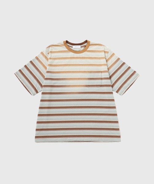 ADAM ET ROPE'（アダムエロペ）の「フェード加工 ハーフスリーブ ボーダー Tシャツ（Tシャツ/カットソー・メンズ・サックスブルー/ブラック系その他3・M/L）」の22枚目の写真