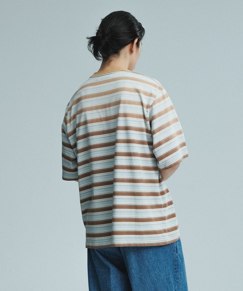 ADAM ET ROPE’ ボーダー 半袖カットソー ADAM ET ROPE' 「ADAM ROPE'」 ボーダー柄半袖カットソー 38