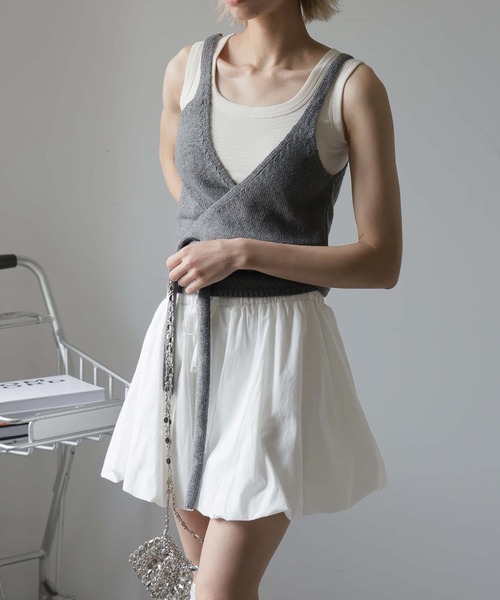 Ulysses（ユリシス）の「【インナーパンツ付き】バレエコアバルーンミニスカート/スカパン（スカート・レディース・ホワイト/ブラック・F）」の6枚目の写真
