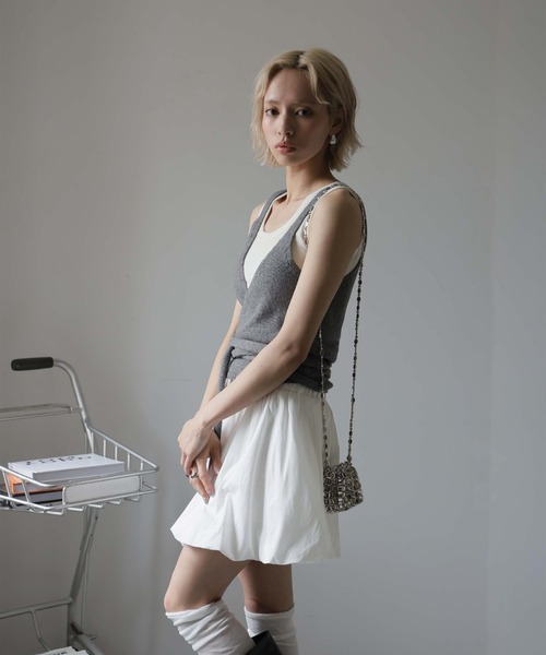 Ulysses（ユリシス）の「【インナーパンツ付き】バレエコアバルーンミニスカート/スカパン（スカート・レディース・ホワイト/ブラック・F）」の8枚目の写真