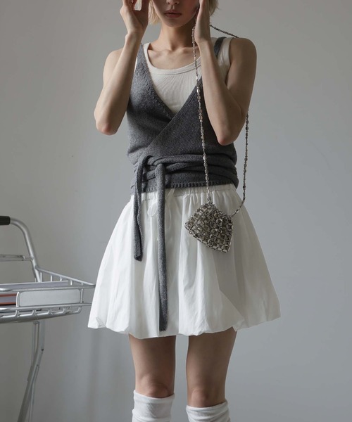 Ulysses（ユリシス）の「【インナーパンツ付き】バレエコアバルーンミニスカート/スカパン（スカート・レディース・ホワイト/ブラック・F）」の11枚目の写真