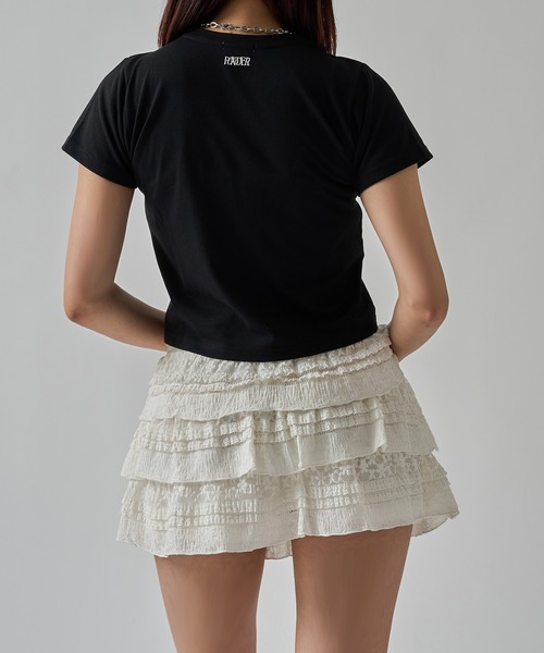 apres jour mignon(アプレジュールミニョン)の「クロップドドロストTシャツ【ZOZOTOWN限定アイテム】(Tシャツ/カットソー・レディース・レッド/ブラック/チャコールグレー/オフホワイト・X-LARGE/フリー)」の17枚目の写真