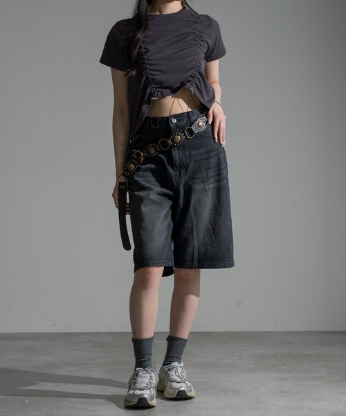 apres jour mignon(アプレジュールミニョン)の「クロップドドロストTシャツ【ZOZOTOWN限定アイテム】(Tシャツ/カットソー・レディース・レッド/ブラック/チャコールグレー/オフホワイト・X-LARGE/フリー)」の21枚目の写真
