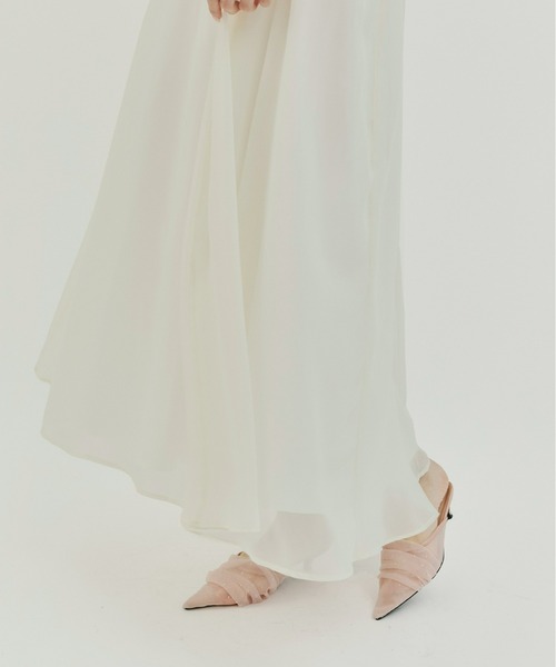 Olu.（オルドット）の「シフォンサーキュラーワンピース（ドレス・レディース・アイボリー/ブルーグレー/スモークピンク・0/1）」の17枚目の写真