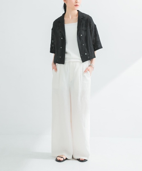 URBAN RESEARCH（アーバンリサーチ）の「カラミジャガードショートシャツ（シャツ/ブラウス・レディース・ブラック/オフホワイト・FREE）」の8枚目の写真