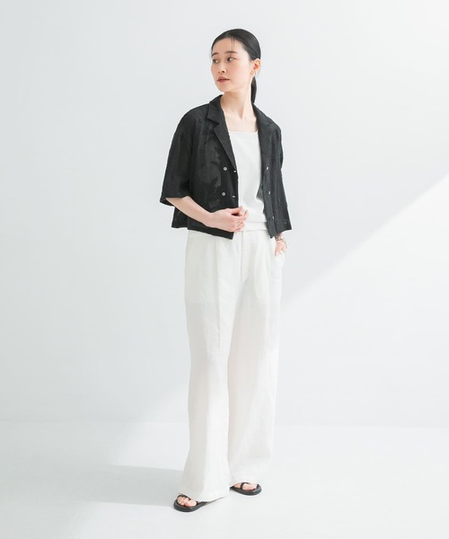 URBAN RESEARCH（アーバンリサーチ）の「カラミジャガードショートシャツ（シャツ/ブラウス・レディース・ブラック/オフホワイト・FREE）」の9枚目の写真