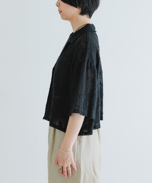 URBAN RESEARCH（アーバンリサーチ）の「カラミジャガードショートシャツ（シャツ/ブラウス・レディース・ブラック/オフホワイト・FREE）」の18枚目の写真