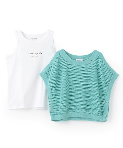 セール】ガールズ メッシュニット&タンクトップセット（ニット