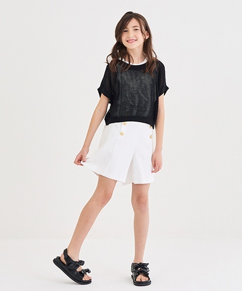 メッシュニットマーメイドスカート&ビスチェセット セール】ガールズ メッシュニット&タンクトップセット（ニット