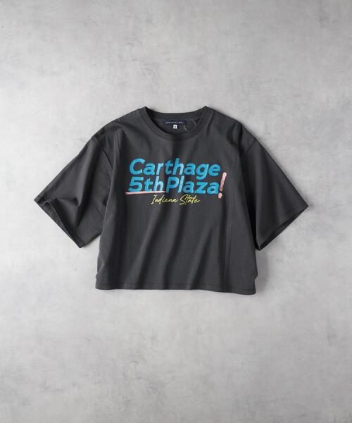 Right-on(ライトオン)の「HONEYSUCKLE ROSE(ハニーサックルローズ)【レディース】グラフィックワイドTシャツ(Tシャツ/カットソー・レディース・オフホワイト/チャコールグレー・M/L/04)」の2枚目の写真