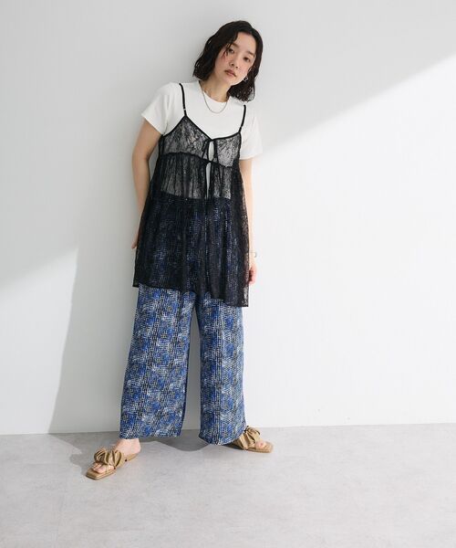 Green　Parks（グリーンパークス）の「前後2WAYレーススパンコールビスチェ（ベスト・レディース・オフホワイト/ブラック・FREE）」の13枚目の写真