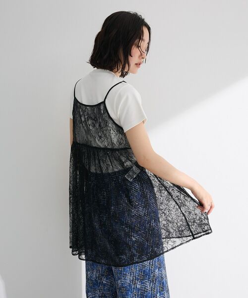 Green　Parks（グリーンパークス）の「前後2WAYレーススパンコールビスチェ（ベスト・レディース・オフホワイト/ブラック・FREE）」の18枚目の写真