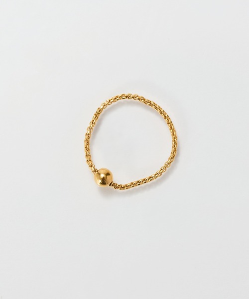 Phoebe（フィービィー）の「【金属アレルギー対応】ワンドロップメタルチェーンリング/サージカルステンレス（リング・レディース・イエローゴールド・FREE）」の5枚目の写真