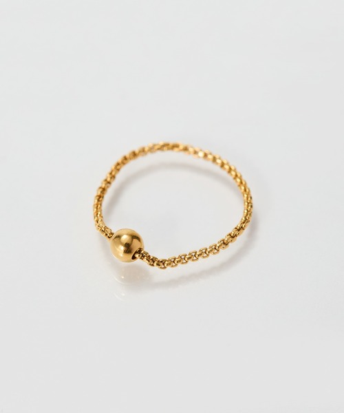 Phoebe（フィービィー）の「【金属アレルギー対応】ワンドロップメタルチェーンリング/サージカルステンレス（リング・レディース・イエローゴールド・FREE）」の6枚目の写真