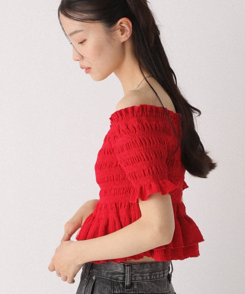 タグ付き新品　yori　シャーベットフリルカットソー　サーモンピンク シャーベットフリルカットソー | all item| yori
