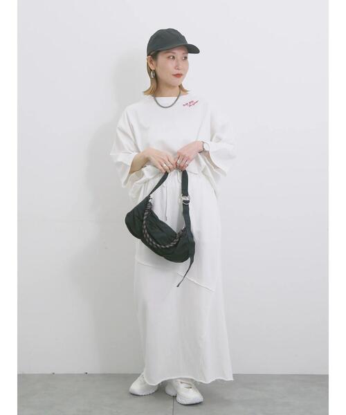 Samansa Mos2 blue（サマンサモスモスブルー）の「◎裏毛切替ナロースカート（スカート・レディース・トップグレー/チャコールグレー/オフホワイト・F）」の6枚目の写真