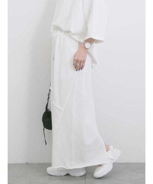 Samansa Mos2 blue（サマンサモスモスブルー）の「◎裏毛切替ナロースカート（スカート・レディース・トップグレー/チャコールグレー/オフホワイト・F）」の8枚目の写真