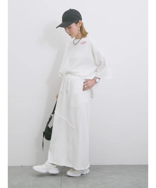 Samansa Mos2 blue（サマンサモスモスブルー）の「◎裏毛切替ナロースカート（スカート・レディース・トップグレー/チャコールグレー/オフホワイト・F）」の9枚目の写真