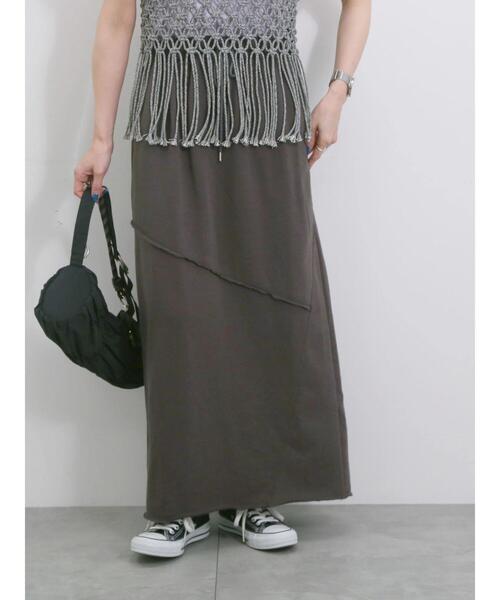 Samansa Mos2 blue（サマンサモスモスブルー）の「◎裏毛切替ナロースカート（スカート・レディース・トップグレー/チャコールグレー/オフホワイト・F）」の14枚目の写真