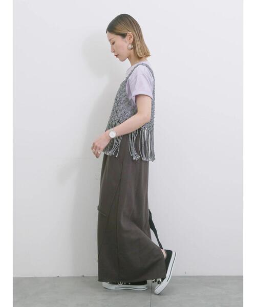 Samansa Mos2 blue（サマンサモスモスブルー）の「◎裏毛切替ナロースカート（スカート・レディース・トップグレー/チャコールグレー/オフホワイト・F）」の19枚目の写真