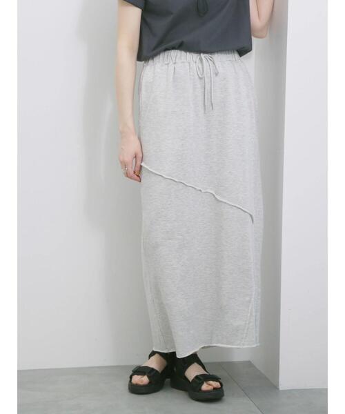 Samansa Mos2 blue（サマンサモスモスブルー）の「◎裏毛切替ナロースカート（スカート・レディース・トップグレー/チャコールグレー/オフホワイト・F）」の21枚目の写真