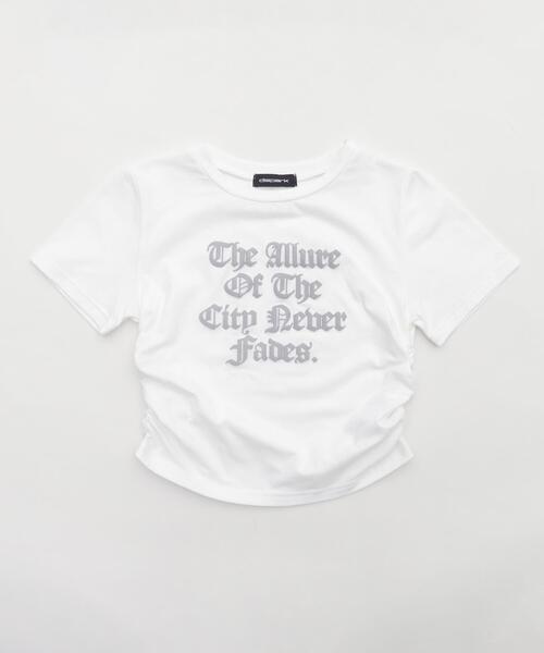 dispark（ディスパーク）の「DISPARK/ゴシックロゴサイドギャザーピチT（Tシャツ/カットソー・レディース・ブラック/ホワイト・FREE）」の15枚目の写真