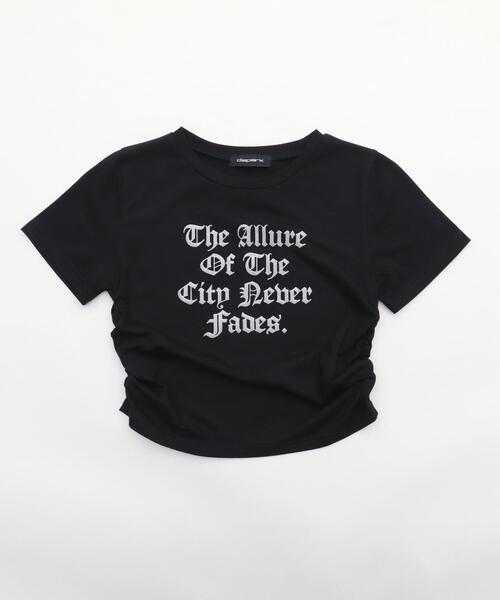 dispark（ディスパーク）の「DISPARK/ゴシックロゴサイドギャザーピチT（Tシャツ/カットソー・レディース・ブラック/ホワイト・FREE）」の16枚目の写真