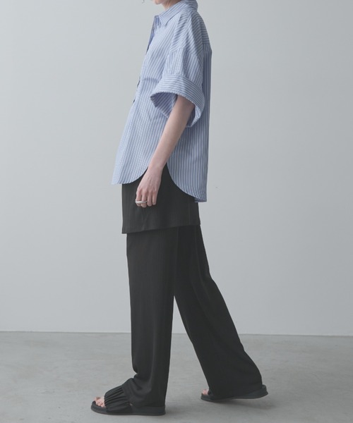 Aunt Marie's（アントマリーズ）の「カットリブレイヤードイージーパンツ（その他パンツ・レディース・モカ/ブラック・FREE/MT）」の4枚目の写真