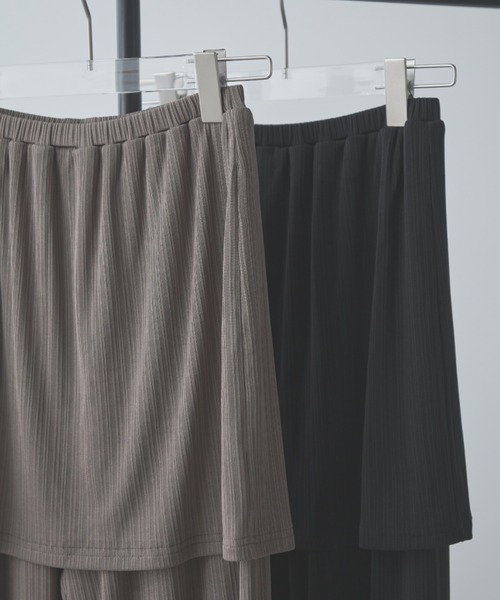 Aunt Marie's（アントマリーズ）の「カットリブレイヤードイージーパンツ（その他パンツ・レディース・モカ/ブラック・FREE/MT）」の18枚目の写真