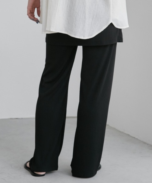 Aunt Marie's（アントマリーズ）の「カットリブレイヤードイージーパンツ（その他パンツ・レディース・モカ/ブラック・FREE/MT）」の12枚目の写真