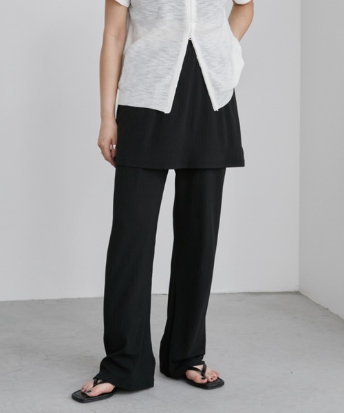 Aunt Marie's（アントマリーズ）の「カットリブレイヤードイージーパンツ（その他パンツ・レディース・モカ/ブラック・FREE/MT）」の19枚目の写真