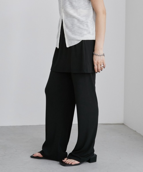 Aunt Marie's（アントマリーズ）の「カットリブレイヤードイージーパンツ（その他パンツ・レディース・モカ/ブラック・FREE/MT）」の20枚目の写真