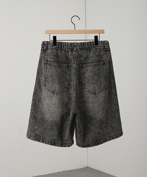 Alfred Alex(アルフレッドアレックス)の「【Alfred Alex】ヴィンテージ加工 サイドライン ハーフデニムパンツ(その他パンツ・メンズ・インディゴブルー/ブラック/グレー・S/M/L)」の4枚目の写真