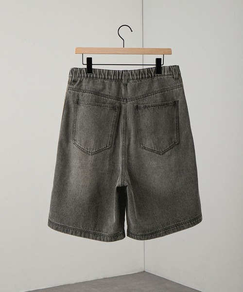 Alfred Alex(アルフレッドアレックス)の「【Alfred Alex】ヴィンテージ加工 サイドライン ハーフデニムパンツ(その他パンツ・メンズ・インディゴブルー/ブラック/グレー・S/M/L)」の7枚目の写真