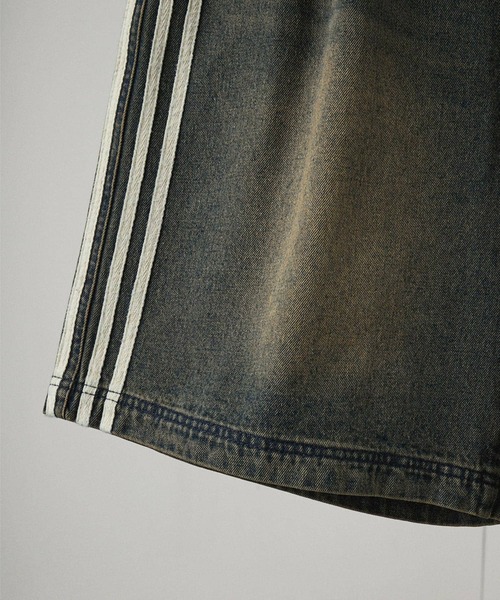 Alfred Alex(アルフレッドアレックス)の「【Alfred Alex】ヴィンテージ加工 サイドライン ハーフデニムパンツ(その他パンツ・メンズ・インディゴブルー/ブラック/グレー・S/M/L)」の14枚目の写真