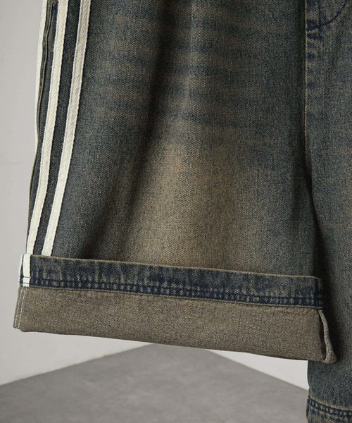 Alfred Alex(アルフレッドアレックス)の「【Alfred Alex】ヴィンテージ加工 サイドライン ハーフデニムパンツ(その他パンツ・メンズ・インディゴブルー/ブラック/グレー・S/M/L)」の15枚目の写真