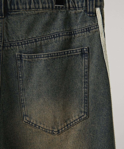 Alfred Alex(アルフレッドアレックス)の「【Alfred Alex】ヴィンテージ加工 サイドライン ハーフデニムパンツ(その他パンツ・メンズ・インディゴブルー/ブラック/グレー・S/M/L)」の16枚目の写真