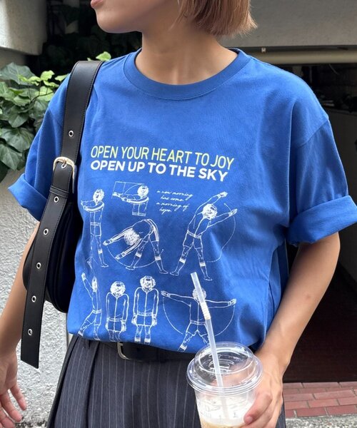 CIAOPANIC TYPY（チャオパニックティピー）の「【UNISEX】ラジオ体操TEE（Tシャツ/カットソー・レディース・ホワイト/グレー/ブルー・MEDIUM/LARGE）」の9枚目の写真