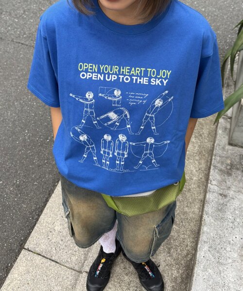 CIAOPANIC TYPY（チャオパニックティピー）の「【UNISEX】ラジオ体操TEE（Tシャツ/カットソー・レディース・ホワイト/グレー/ブルー・MEDIUM/LARGE）」の12枚目の写真