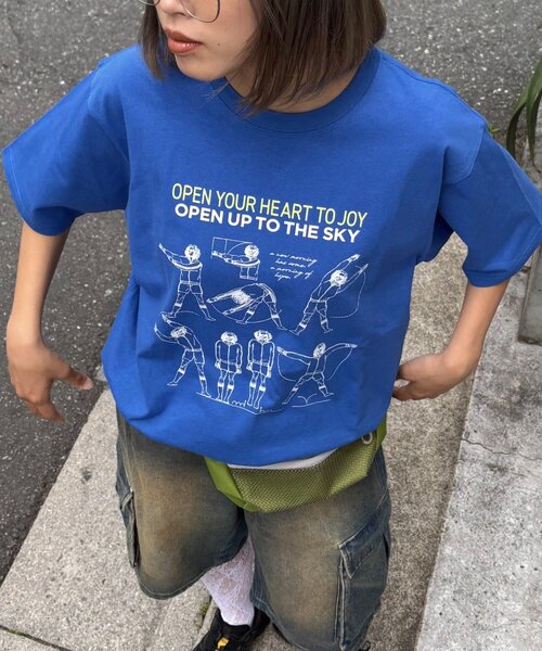 CIAOPANIC TYPY（チャオパニックティピー）の「【UNISEX】ラジオ体操TEE（Tシャツ/カットソー・レディース・ホワイト/グレー/ブルー・MEDIUM/LARGE）」の13枚目の写真