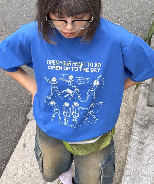 CIAOPANIC TYPY（チャオパニックティピー）の「【UNISEX】ラジオ体操TEE（Tシャツ/カットソー・レディース・ホワイト/グレー/ブルー・MEDIUM/LARGE）」の14枚目の写真