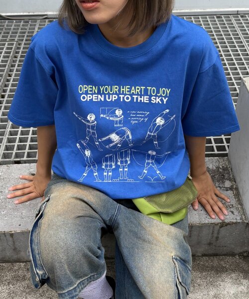 CIAOPANIC TYPY（チャオパニックティピー）の「【UNISEX】ラジオ体操TEE（Tシャツ/カットソー・レディース・ホワイト/グレー/ブルー・MEDIUM/LARGE）」の17枚目の写真