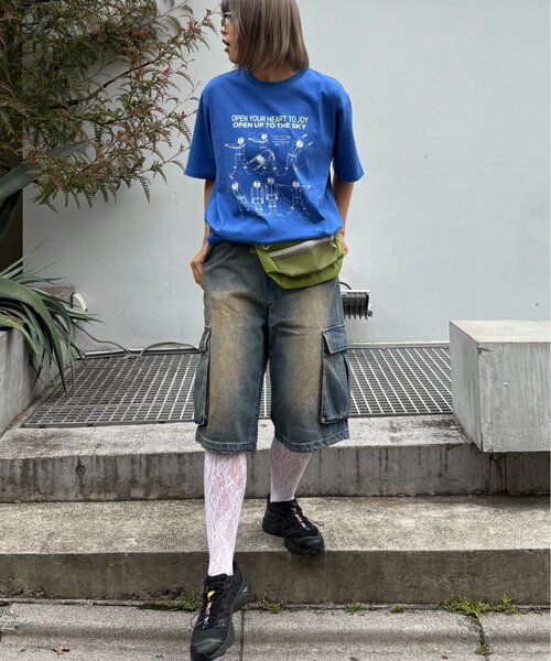 CIAOPANIC TYPY（チャオパニックティピー）の「【UNISEX】ラジオ体操TEE（Tシャツ/カットソー・レディース・ホワイト/グレー/ブルー・MEDIUM/LARGE）」の20枚目の写真