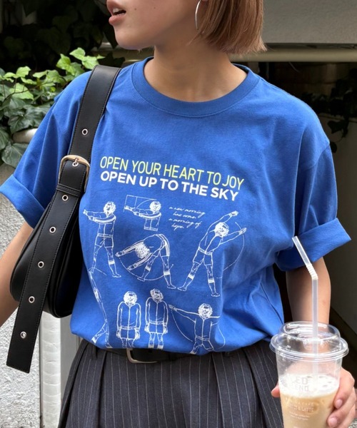 CIAOPANIC TYPY（チャオパニックティピー）の「【UNISEX】ラジオ体操TEE（Tシャツ/カットソー・レディース・ホワイト/グレー/ブルー・MEDIUM/LARGE）」の3枚目の写真