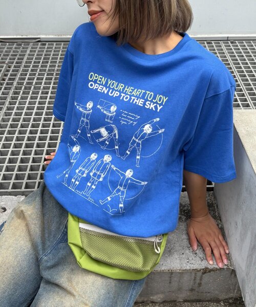CIAOPANIC TYPY（チャオパニックティピー）の「【UNISEX】ラジオ体操TEE（Tシャツ/カットソー・レディース・ホワイト/グレー/ブルー・MEDIUM/LARGE）」の4枚目の写真