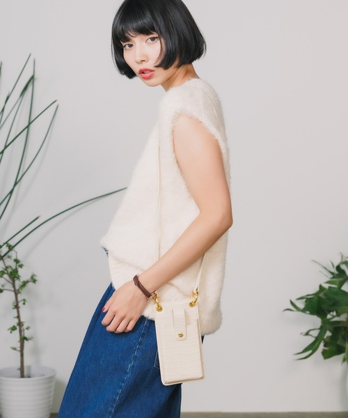 ESLOW(エスロー)の「▲ESLOW/エスロー FUR VEST ファーベスト(ニット/セーター・レディース・ホワイト・FREE)」の2枚目の写真