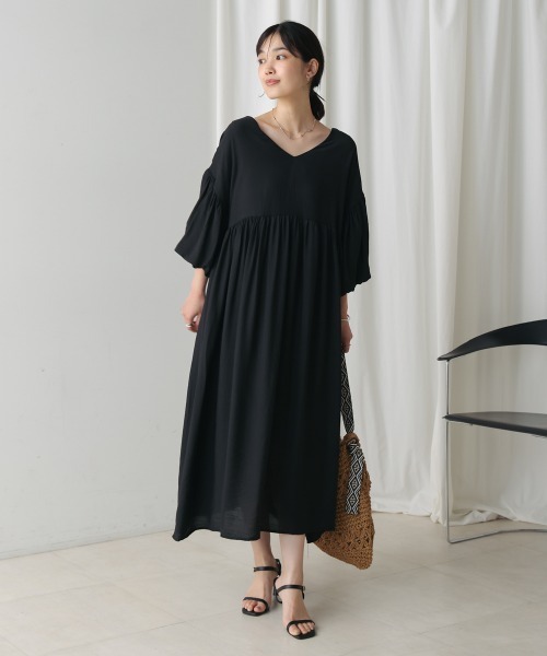 Bou Jeloud（ブージュルード）の「袖バルーンワンピース（ワンピース・レディース・ベージュ/ブラウン/ブラック・FREE）」の5枚目の写真