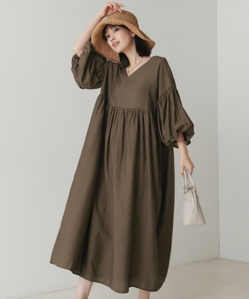 Bou Jeloud（ブージュルード）の「袖バルーンワンピース（ワンピース・レディース・ベージュ/ブラウン/ブラック・FREE）」の16枚目の写真